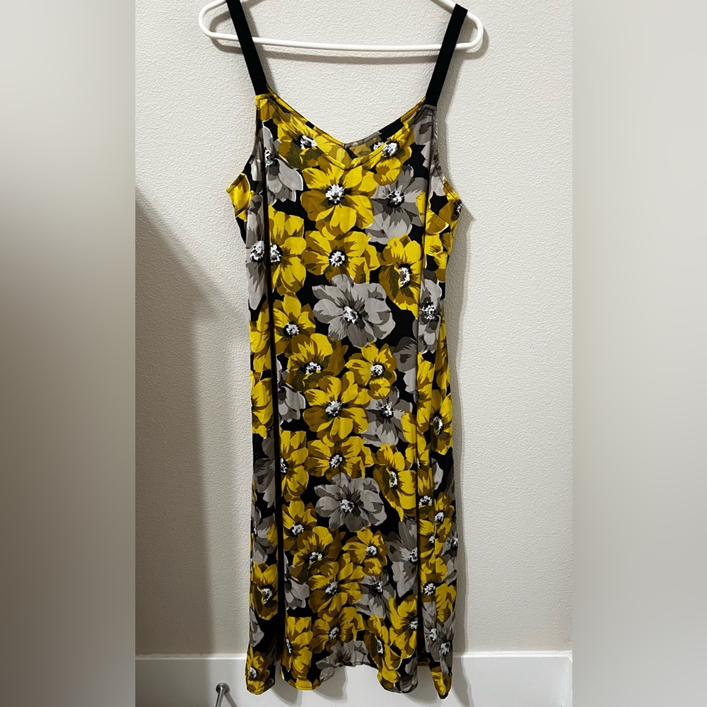 Yellow, Black, Grey & White Printed Maxi Summer Dress